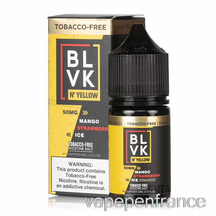 Glace à La Fraise Et à La Mangue - Sels Jaunes Blvk N' - 30 Ml 50 Mg Stylo Vape